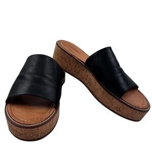 Carvela Anthropologie Buttery Soft Leather Cork Platform Sandals Women's 10.5